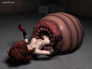 Монстр похитил телочку и трахнул её